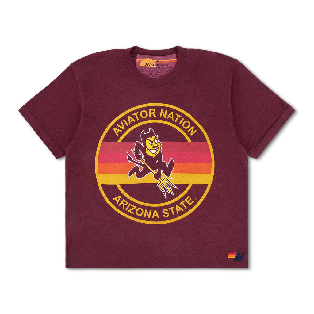 Retro ASU BOLT BOYFRIEND TEE - MAROON