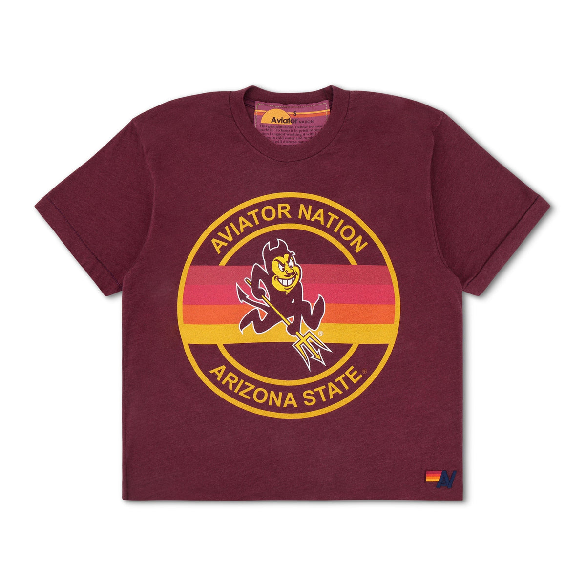 Retro ASU BOLT BOYFRIEND TEE - MAROON