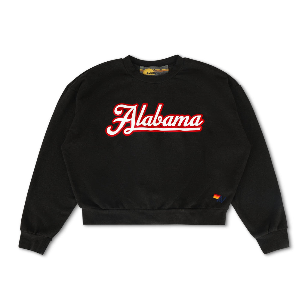 Retro UNIVERSITY OF ALABAMA RELAXED CREW SWEATSHIRT - BLACK