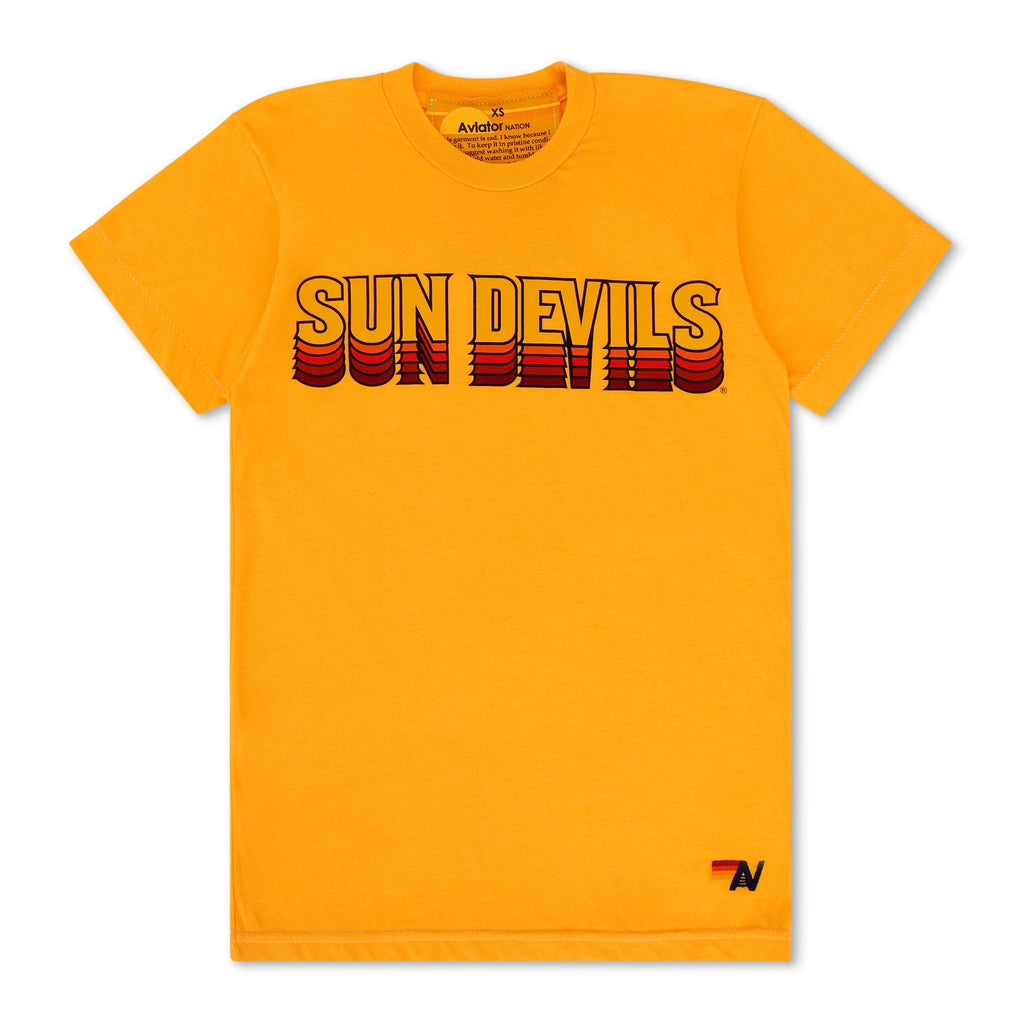Retro ASU SUN DEVILS CREW TEE SHIRT - GOLD
