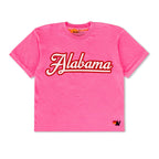 Retro UNIVERSITY OF ALABAMA BOLT SCRIPT BOYFRIEND TEE - NEON PINK