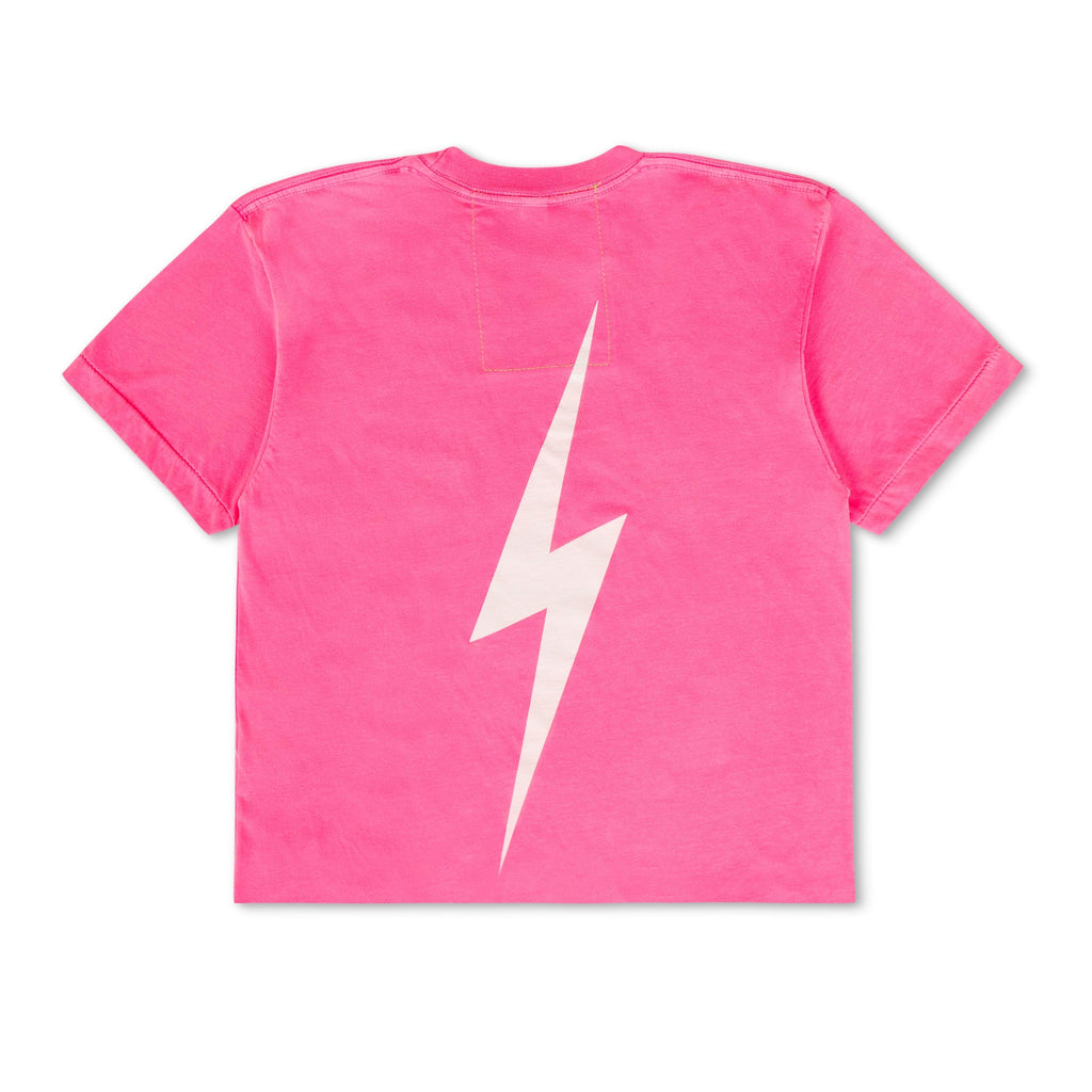 Retro UNIVERSITY OF ALABAMA BOLT SCRIPT BOYFRIEND TEE - NEON PINK