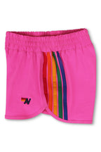 Retro 5 STRIPE KIDS FLEX JOGGER SHORT - NEON PINK