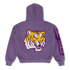 Retro LSU TIGER RELAXED PULLOVER HOODIE - GRAPE