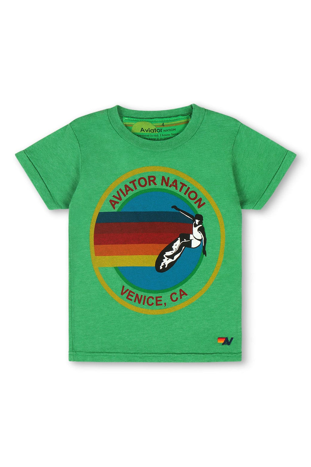 Retro KIDS AVIATOR NATION TEE - KELLY GREEN