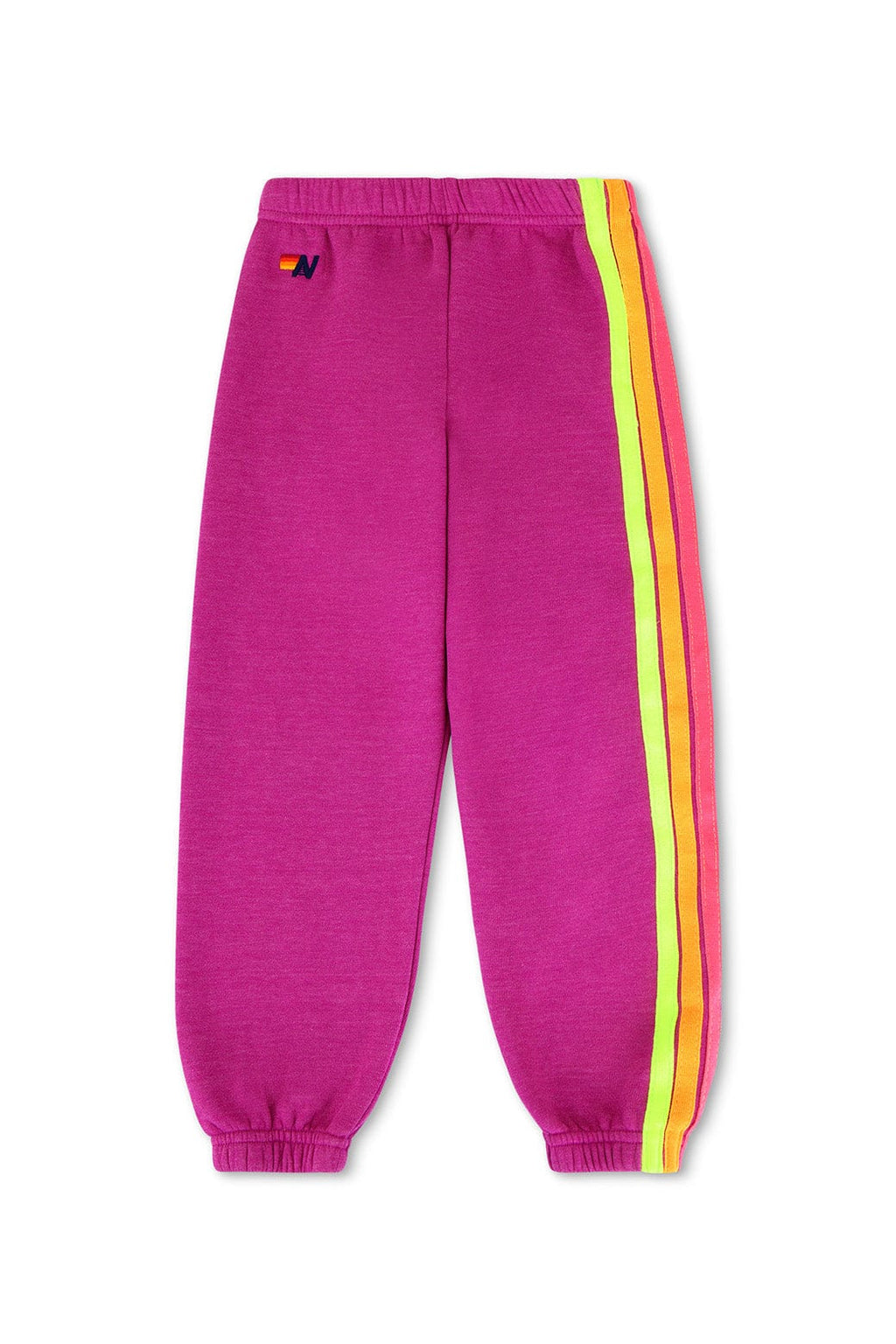 Retro KIDS 5 STRIPE SWEATPANTS - MAGENTA YELLOW BLUE