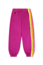 Retro KIDS 5 STRIPE SWEATPANTS - MAGENTA YELLOW BLUE