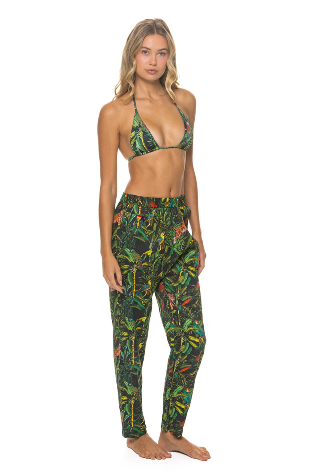 Retro UNISEX COTTON LUXE POPLIN RELAXED PANT - VINTAGE BLACK JUNGLE