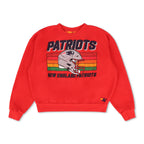 Retro NEW ENGLAND PATRIOTS HELMET RELAXED CREW SWEATSHIRT - FLASH RED