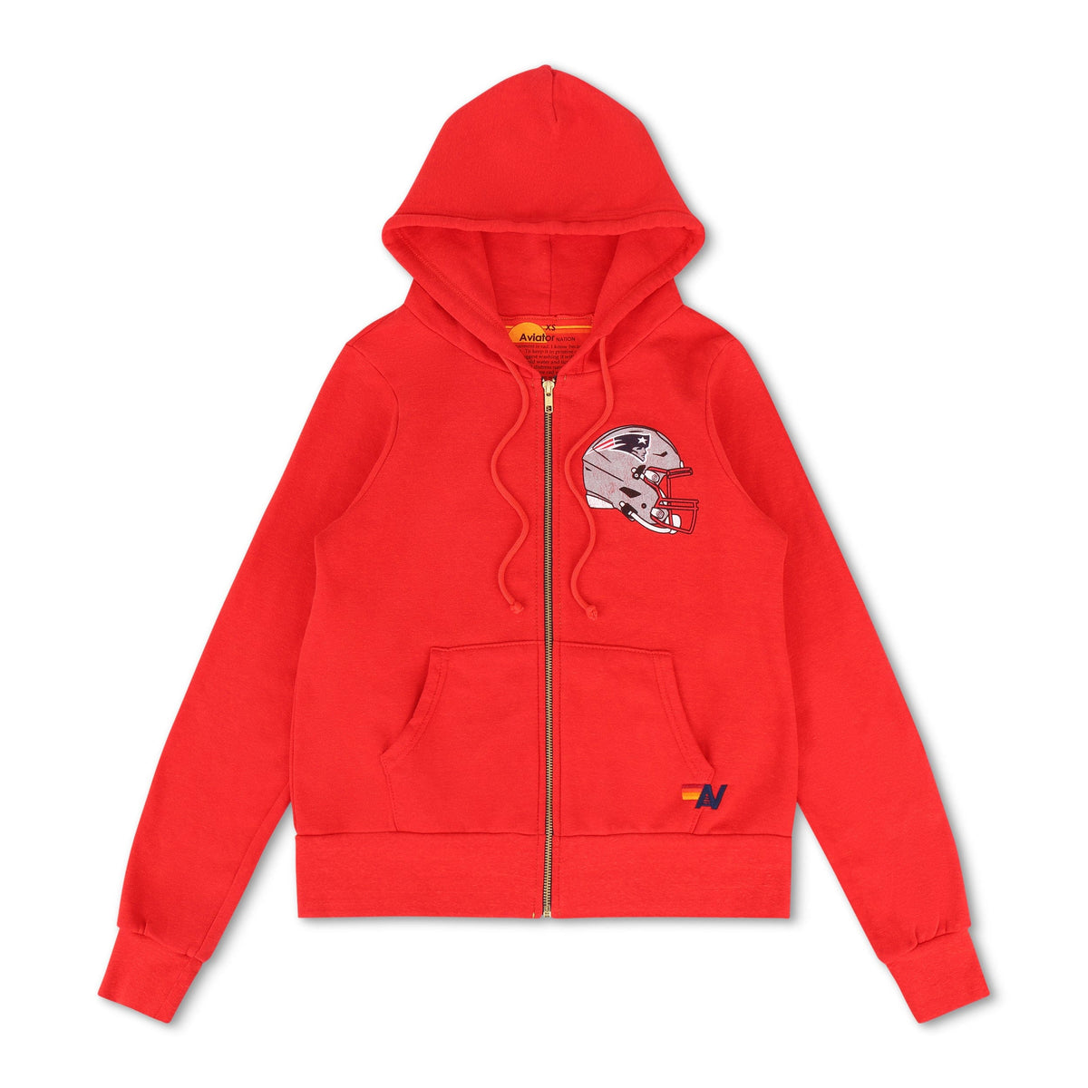 Retro NEW ENGLAND PATRIOTS HELMET ZIP HOODIE - FLASH RED