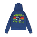 Retro SEATTLE SEAHAWKS HELMET ZIP HOODIE - ROYAL