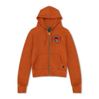 Retro UNIVERSITY OF TEXAS CIRCLE PRINT ZIP HOODIE - BURNT ORANGE