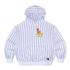 Retro LOS ANGELES DODGERS PINSTRIPE 2026 RELAXED PULLOVER HOODIE - WHITE BLUE