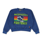 Retro SEATTLE SEAHAWKS HELMET RELAXED CREW SWEATSHIRT - ROYAL