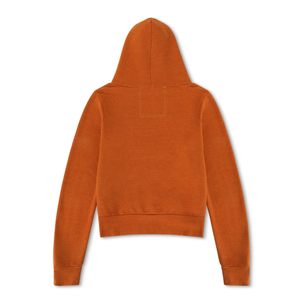 Retro UNIVERSITY OF TEXAS CIRCLE PRINT ZIP HOODIE - BURNT ORANGE