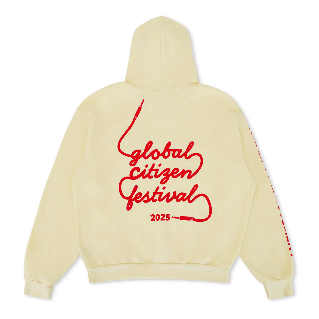 Retro GLOBAL CITIZEN 2025 RELAXED PULLOVER HOODIE - VINTAGE WHITE