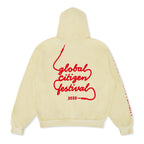 Retro GLOBAL CITIZEN 2025 RELAXED PULLOVER HOODIE - VINTAGE WHITE