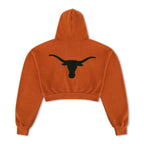 Retro UNIVERSITY OF TEXAS LONGHORNS RELAXED CIRCLE CROPPED HOODIE - BURNT ORANGE