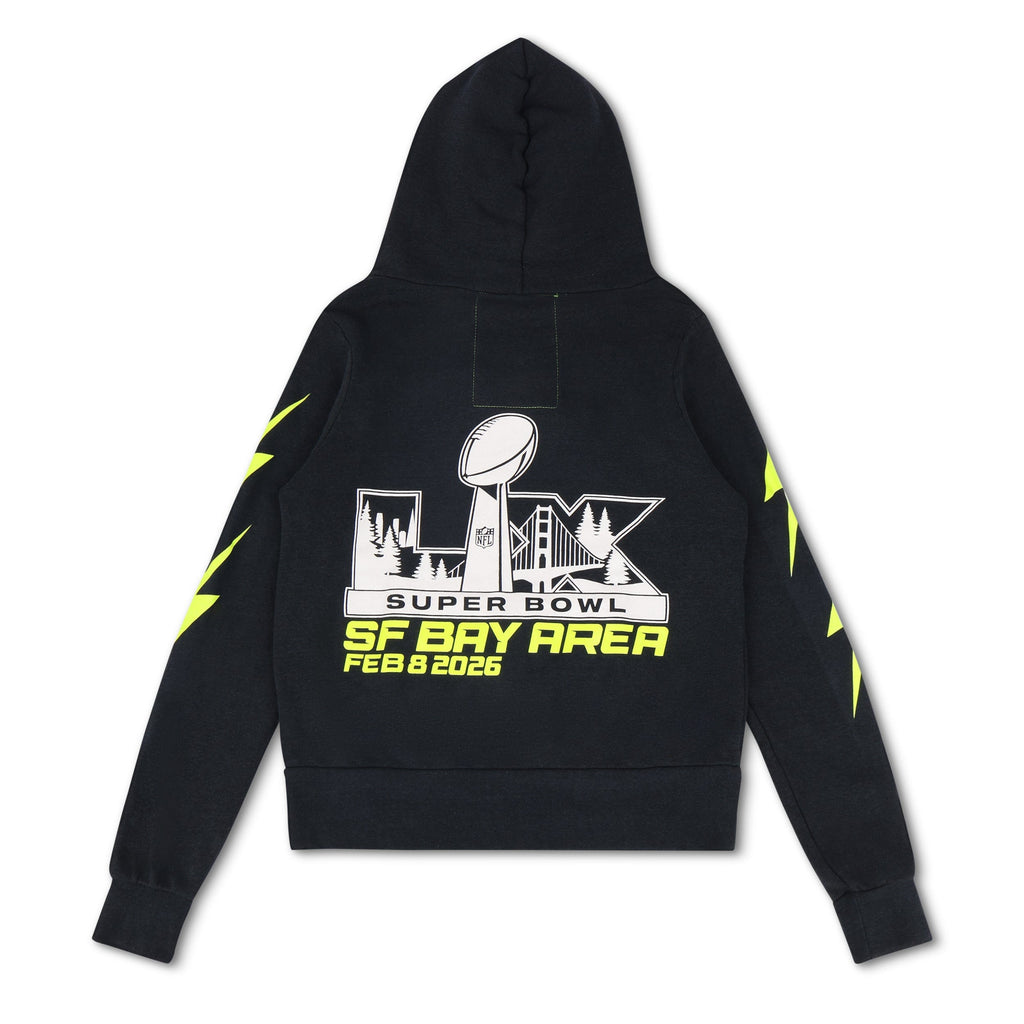 Retro SUPER BOWL 2026 BOLT ZIP HOODIE - CHARCOAL