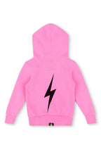 Retro KIDS BOLT PRINT ZIP HOODIE - NEON PINK