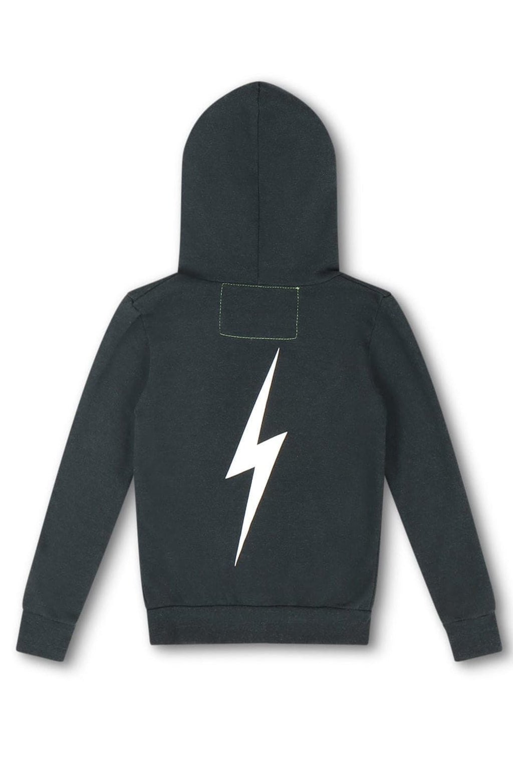 Retro KIDS BOLT PRINT ZIP HOODIE - CHARCOAL WHITE