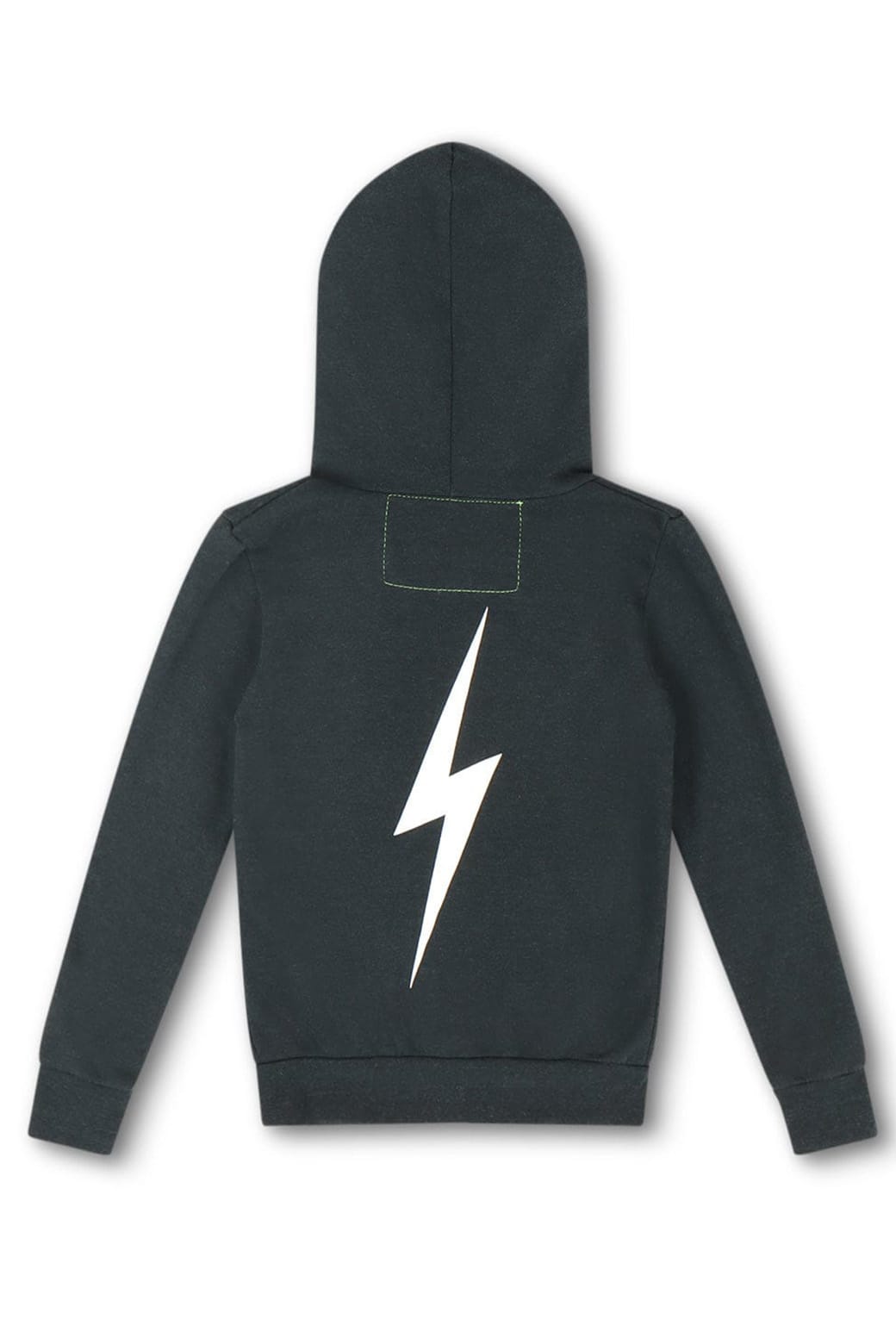 Retro KIDS BOLT PRINT ZIP HOODIE - CHARCOAL WHITE