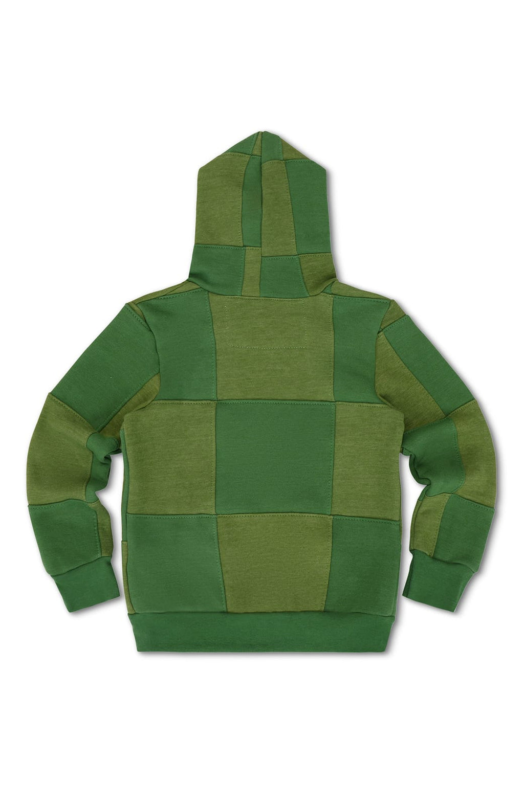 Retro KIDS CHECK QUILTED ZIP HOODIE - JUNGLE GREEN PALM