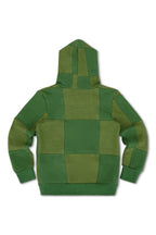 Retro KIDS CHECK QUILTED ZIP HOODIE - JUNGLE GREEN PALM