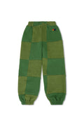Retro KIDS CHECK QUILTED SWEATPANTS - JUNGLE GREEN PALM