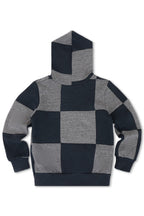 Retro KIDS CHECK QUILTED ZIP HOODIE - HEATHER GREYCHARCOAL