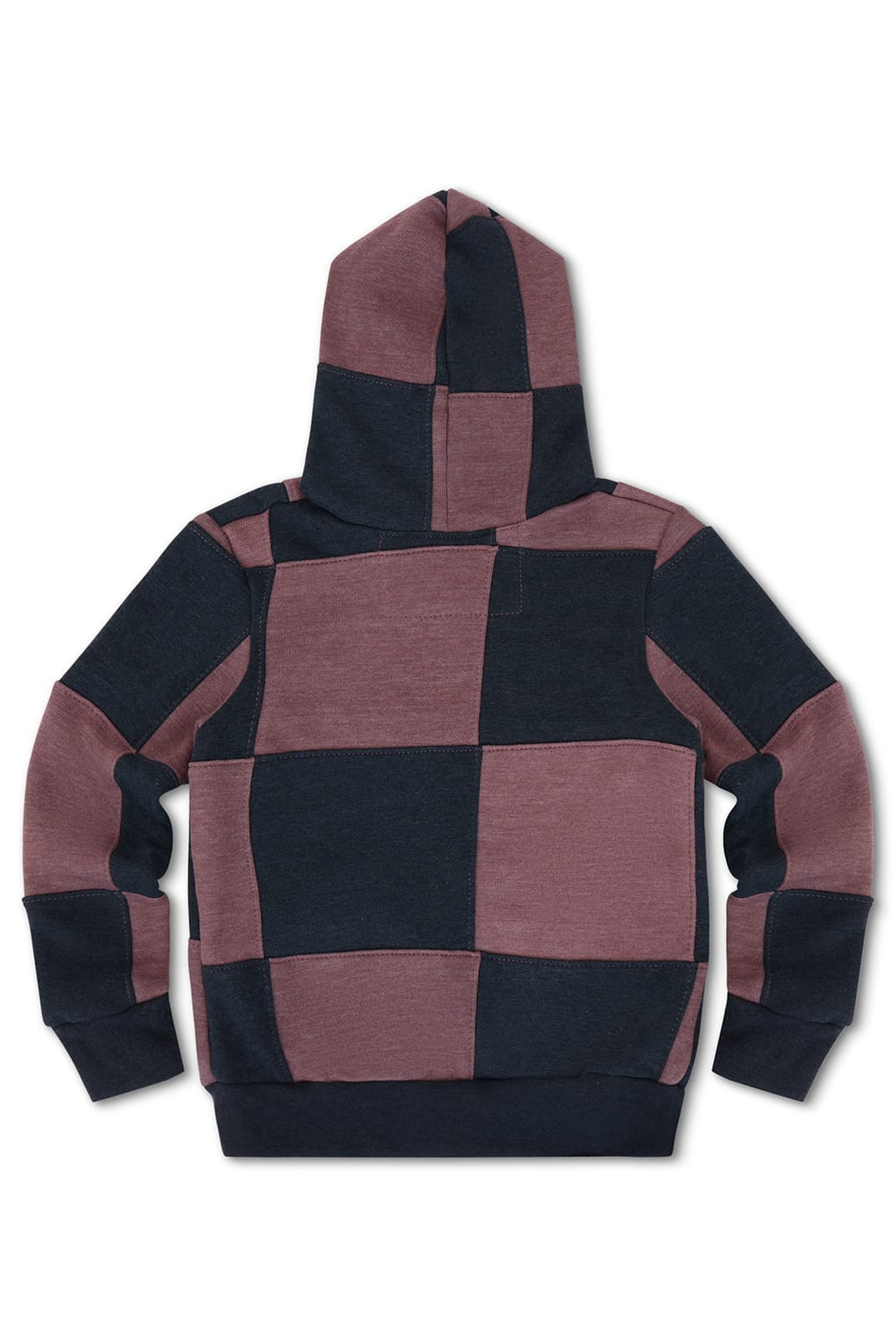 Retro KIDS CHECK QUILTED ZIP HOODIE - CHARCOAL MOCHA