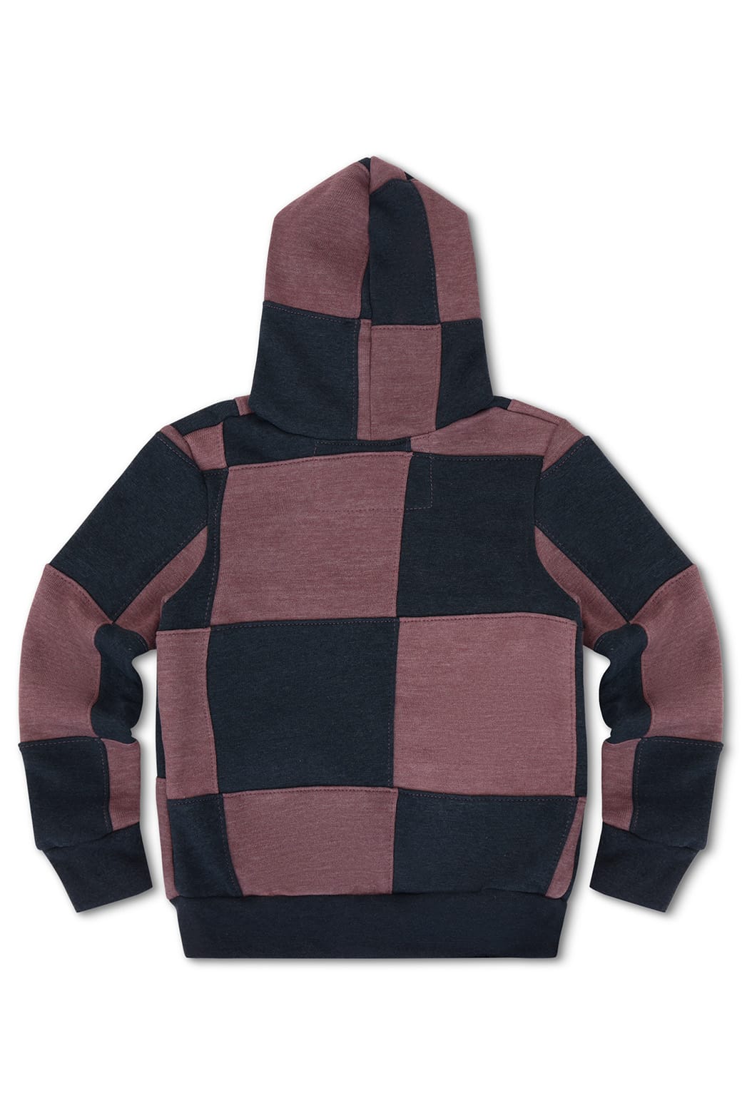 Retro KIDS CHECK QUILTED ZIP HOODIE - CHARCOAL MOCHA