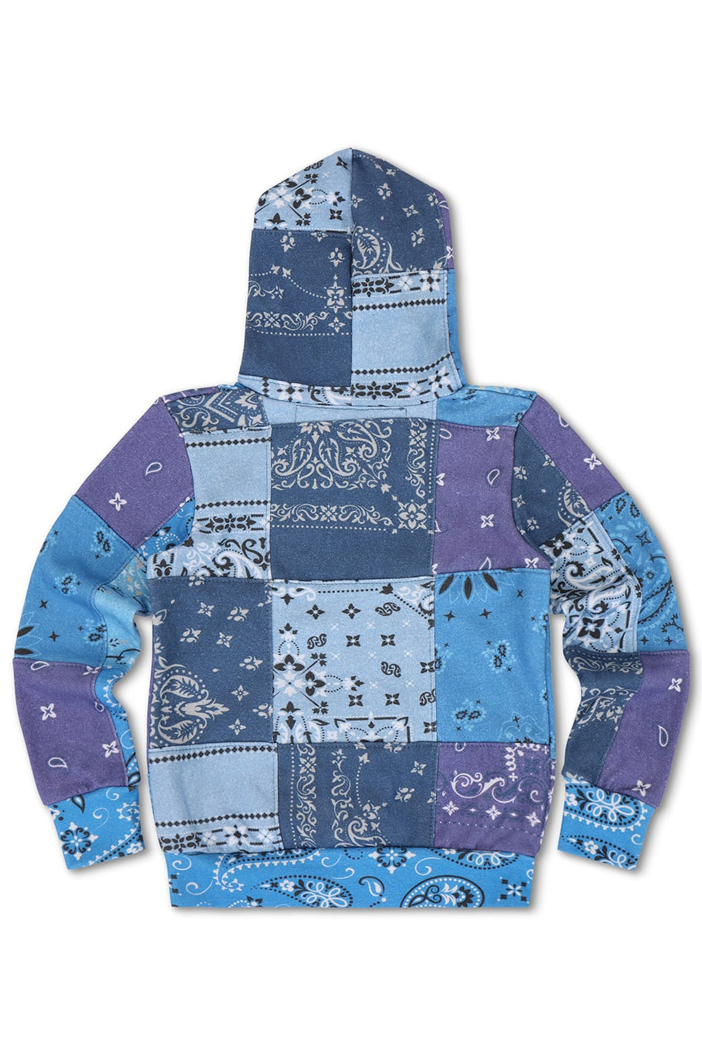 Retro KIDS BANDANA QUILTED ZIP HOODIE - BLUE
