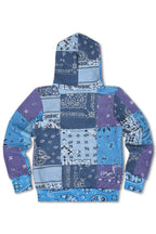 Retro KIDS BANDANA QUILTED ZIP HOODIE - BLUE