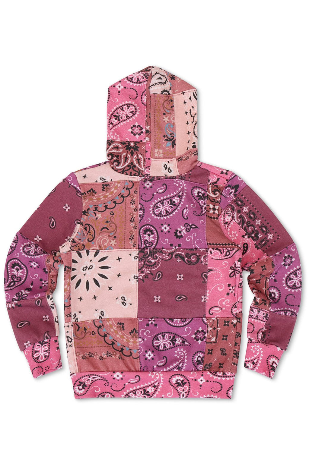 Retro KIDS BANDANA QUILTED ZIP HOODIE - PINK