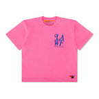 Retro LOS ANGELES WINE & FOOD 2025 BOYFRIEND TEE - NEON PINK