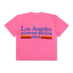 Retro LOS ANGELES WINE & FOOD 2025 BOYFRIEND TEE - NEON PINK