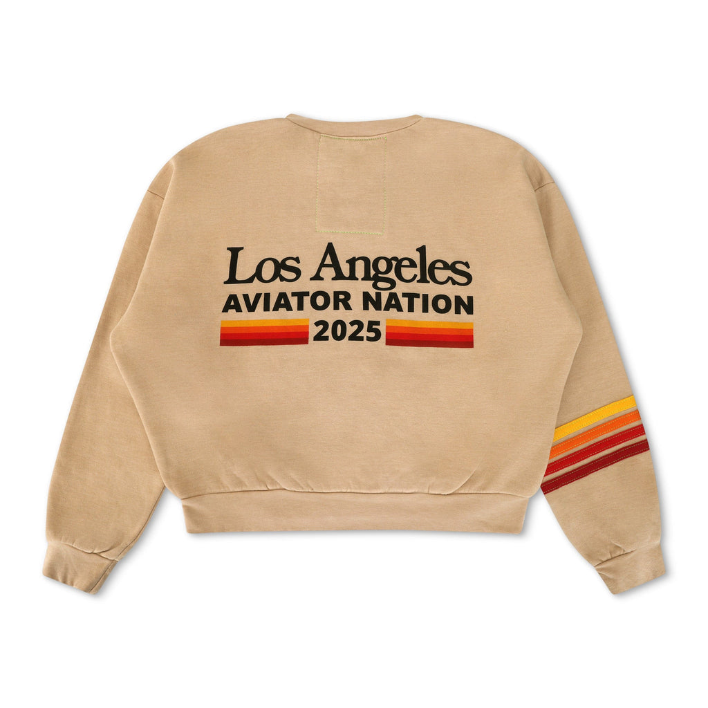 Retro LOS ANGELES WINE & FOOD 2025 CREW SWEATSHIRT RELAXED - SAND