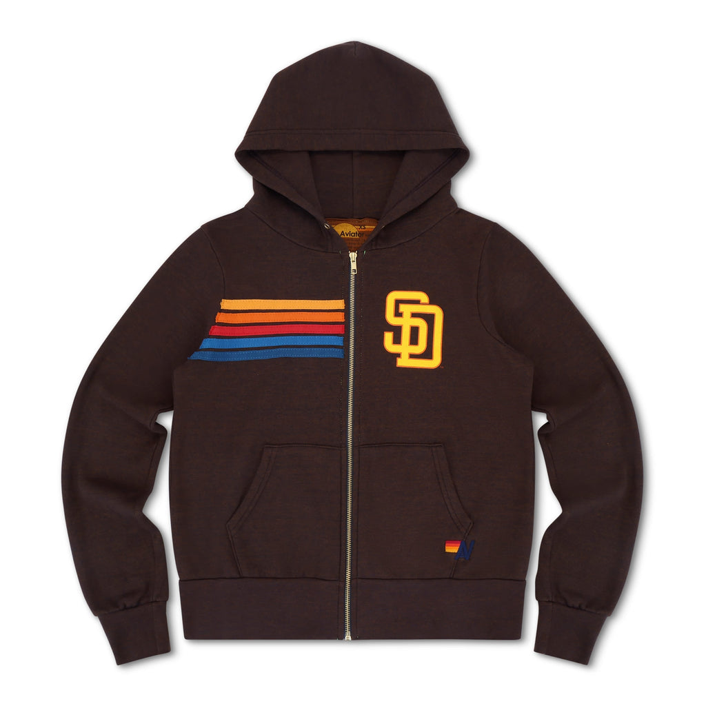 Retro SAN DIEGO PADRES 2026 ZIP HOODIE - BROWN