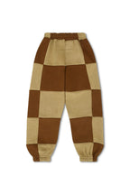 Retro KIDS CHECK QUILTED SWEATPANTS - TAN CINNAMON