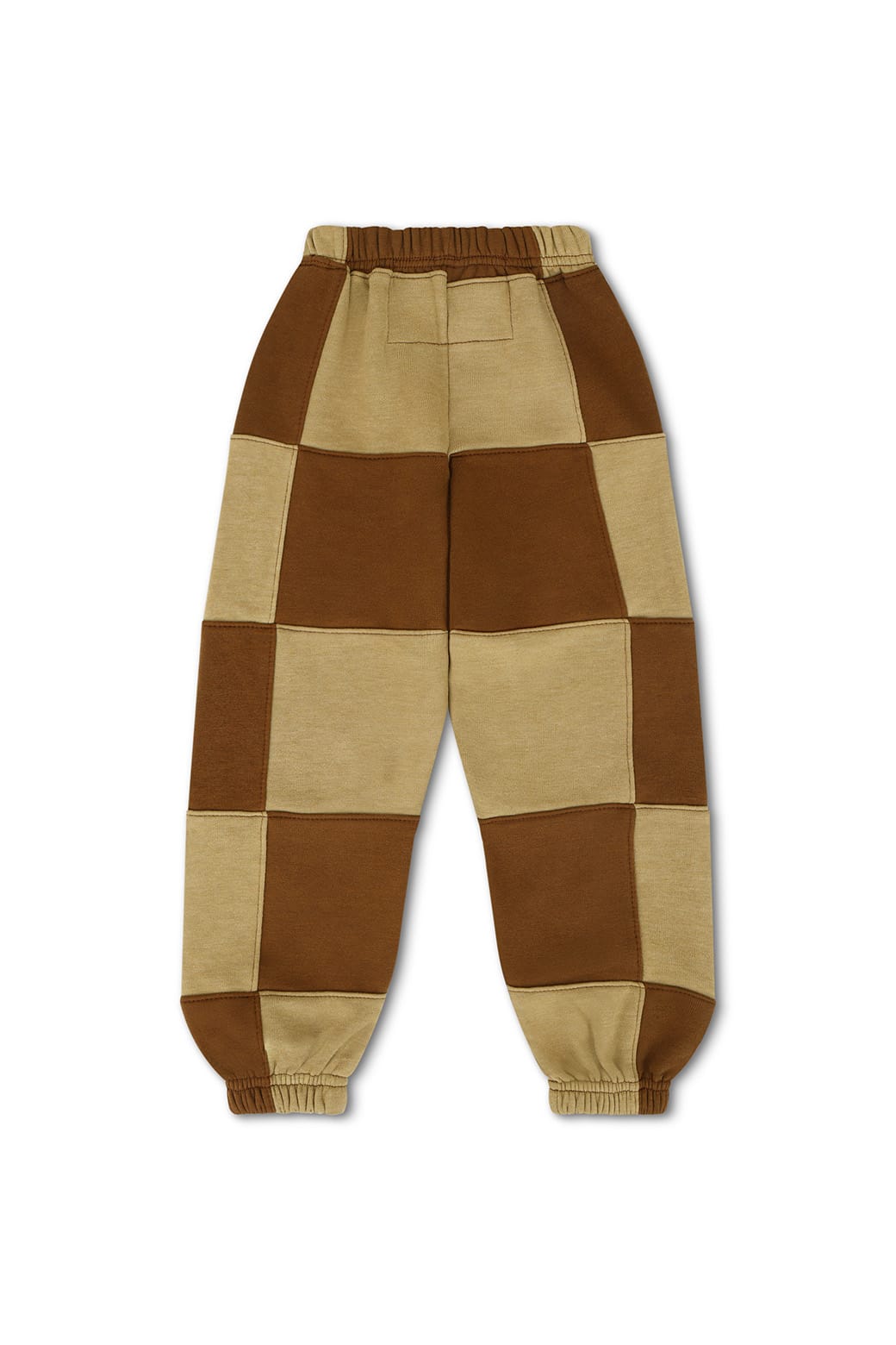 Retro KIDS CHECK QUILTED SWEATPANTS - TAN CINNAMON