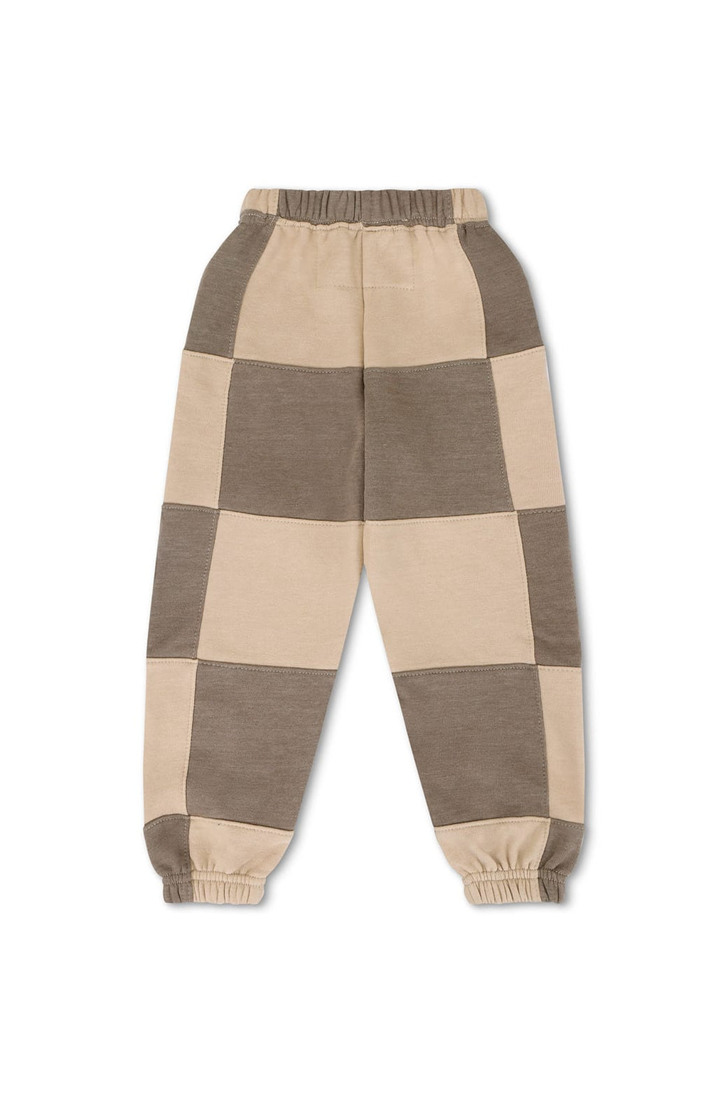 Retro KIDS CHECK QUILTED SWEATPANTS - SAND TAUPE