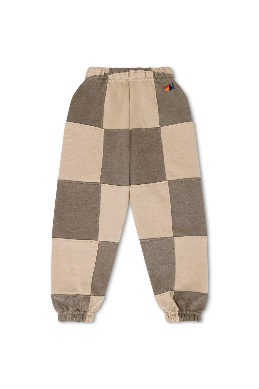 Retro KIDS CHECK QUILTED SWEATPANTS - SAND TAUPE