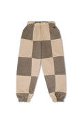 Retro KIDS CHECK QUILTED SWEATPANTS - SAND TAUPE