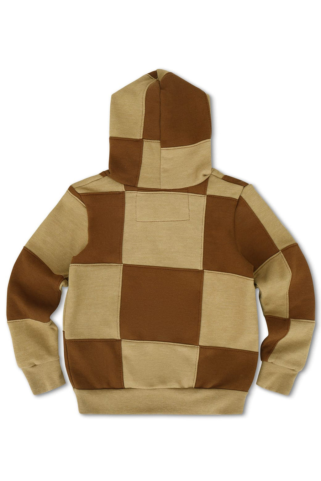 Retro KIDS CHECK QUILTED ZIP HOODIE - TAN CINNAMON