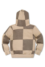 Retro KIDS CHECK QUILTED ZIP HOODIE - SAND TAUPE