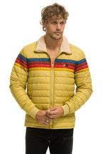 Retro 4 STRIPE RAINBOW SLEEVE JACKET - KHAKI