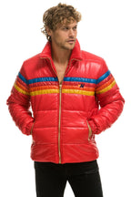 Retro 4 STRIPE LUXE TRAVELER JACKET - GLOSSY CHERRY