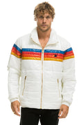 Retro 4 STRIPE LUXE TRAVELER JACKET - GLOSSY WHITE