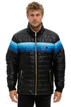 Retro 4 STRIPE JACKET - GLOSSY BLACK BLUE